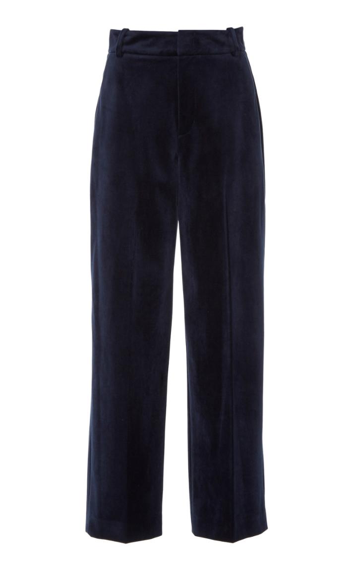 Vince Cropped Velvet Wide-leg Pants