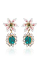 Dolce & Gabbana Lily-embellished Crystal Drop Earrings