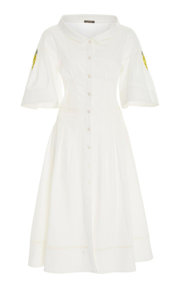 Zac Posen Flared Cotton Poplin Shirtdress