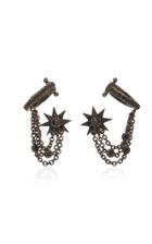Colette Jewelry 18k Oxidized Gold And Black Diamond Ear Cuffs