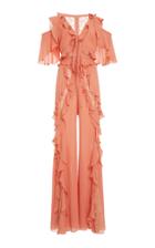 Elie Saab Ruffled Lace Insert Jumpsuit