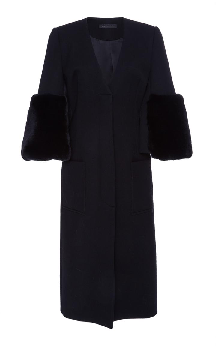 Sally Lapointe Tailored Coat With Rabbit Sleeves