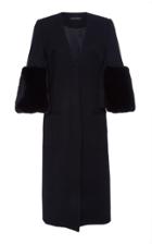 Sally Lapointe Tailored Coat With Rabbit Sleeves