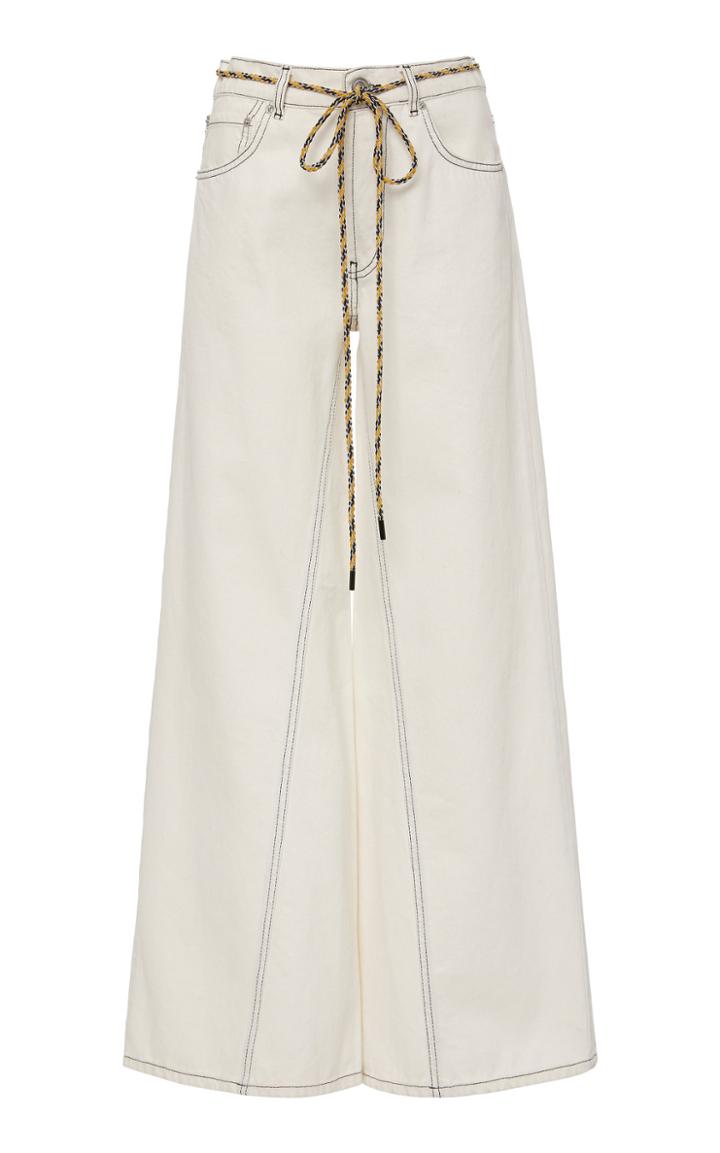 Ganni Top-stitched High-rise Wide-leg Jeans