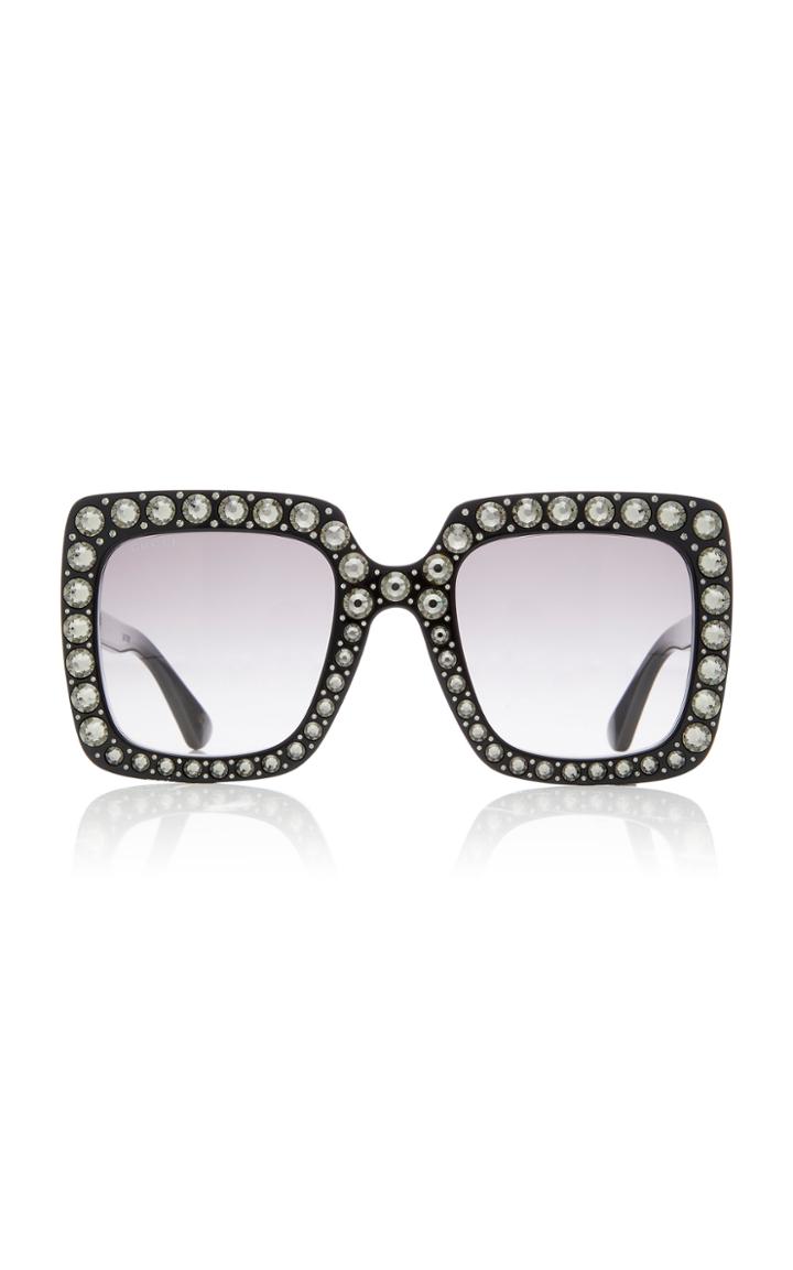 Gucci Sunglasses Crystal-embellished Square-frame Sunglasses