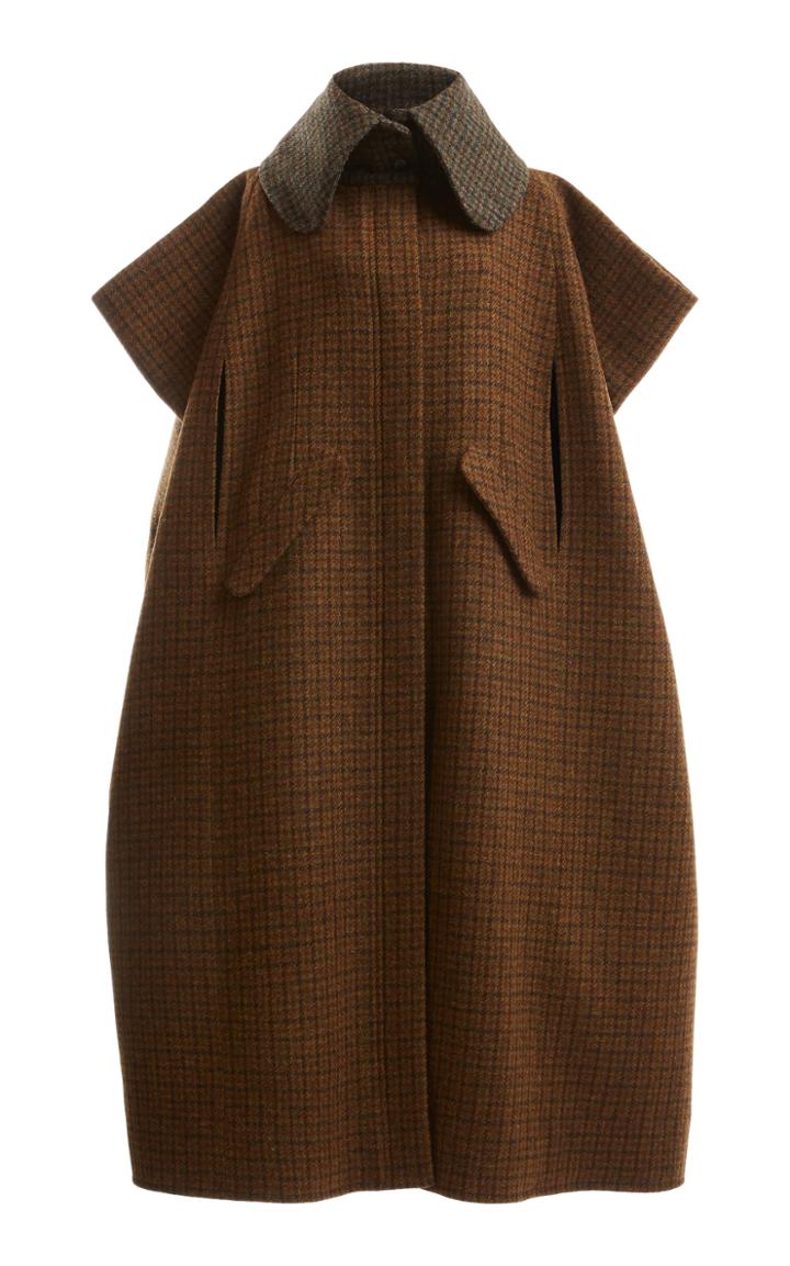 Moda Operandi Loewe Tweed Checkered Cape