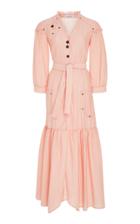 Kalyah Midi Belted V Neck Dress