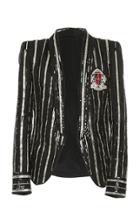 Balmain Striped Embroidered Jacket