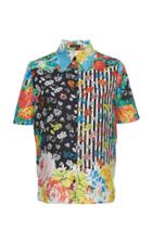 Versace Floral Short-sleeve Silk Shirt