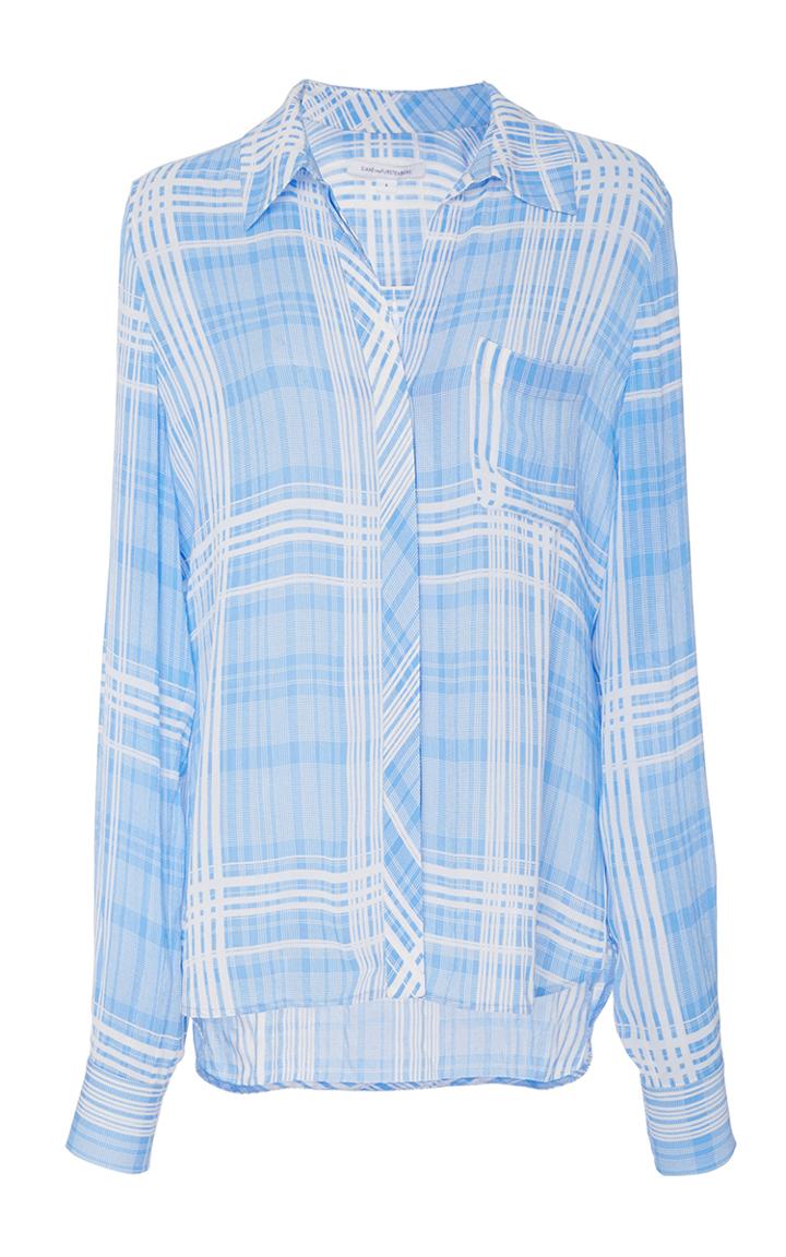 Diane Von Furstenberg Carter Plaid Blouse