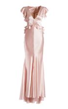 Maria Lucia Hohan Shirin Ruffled Silk Satin Maxi Dress