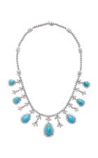 Gioia Platinum Turquoise And Diamond Necklace