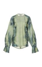 Cyclas Abstract-print Wool-silk Top