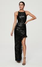 Moda Operandi Rachel Gilbert Ellis Feather-trimmed Sequined Gown