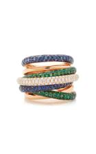 Moda Operandi Shay 18k Rose Gold Gemstone & Diamond Orbit Ring Size: 5