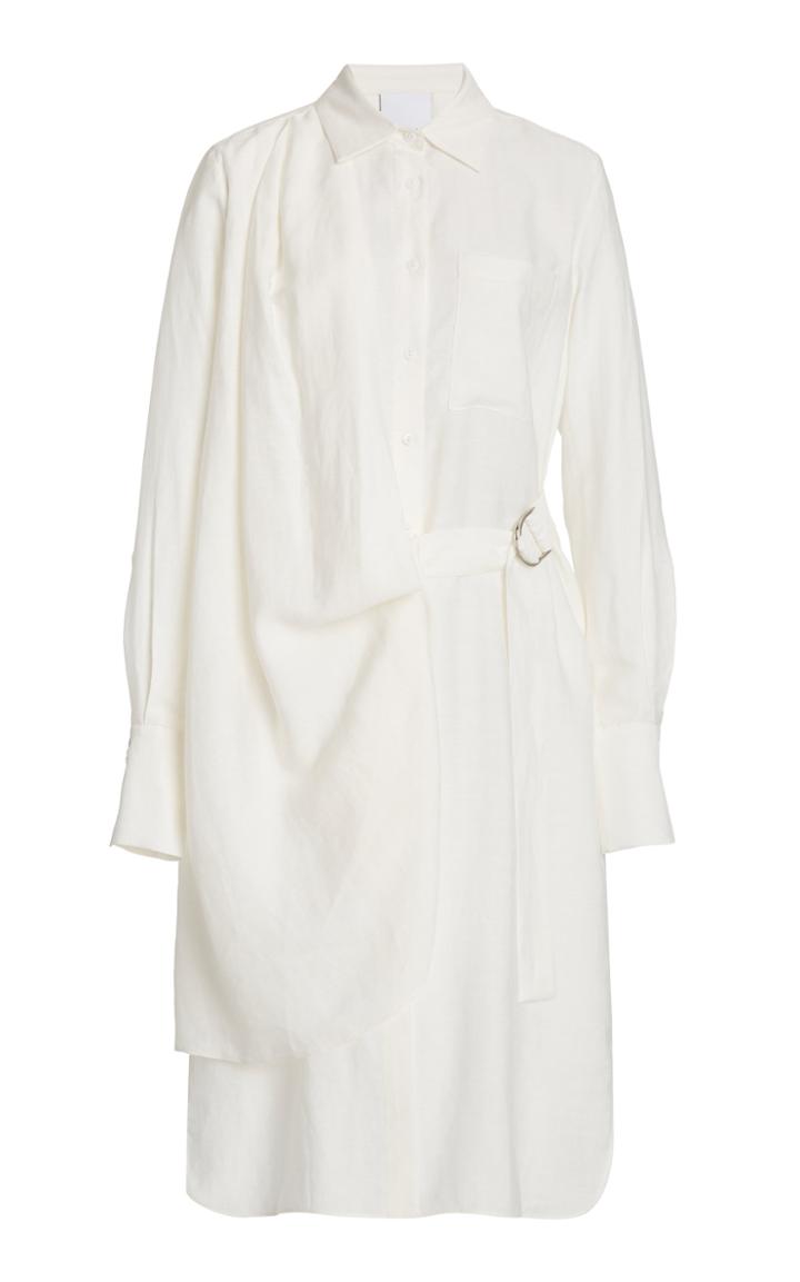 Moda Operandi Acler Serena Crepe Draped Midi Shirt Dress