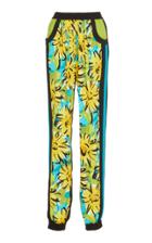 Michael Kors Collection Contrast Silk Floral Track Pants