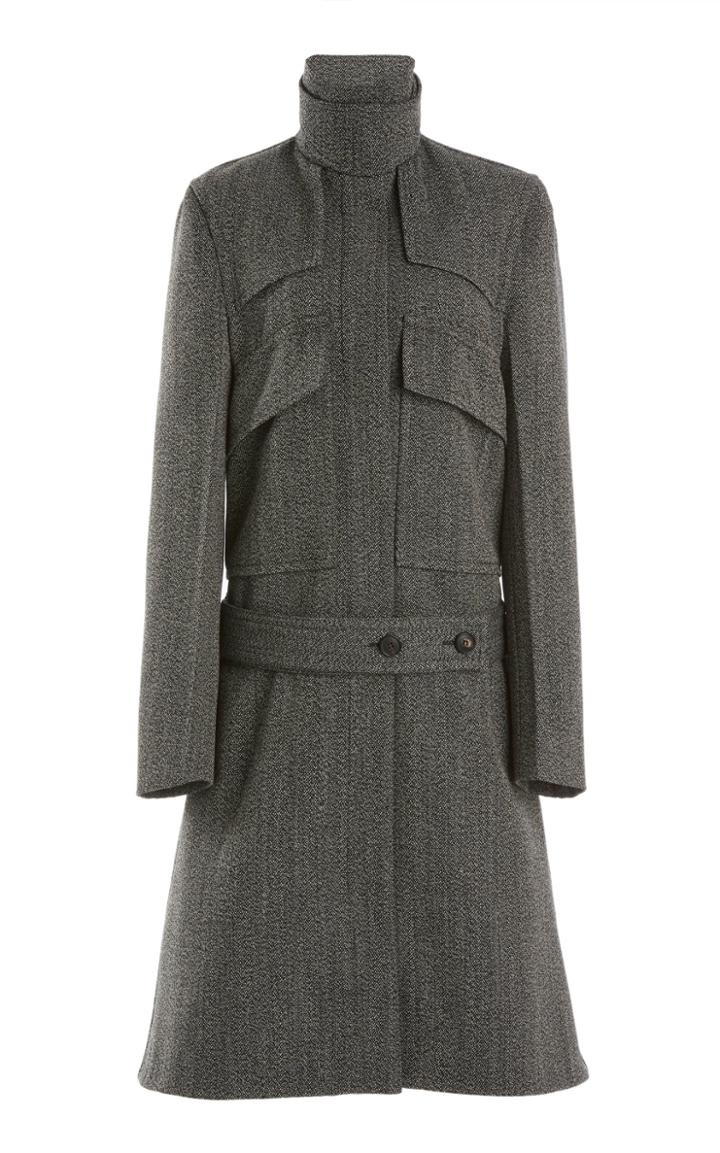 Moda Operandi Victoria Beckham Belted Mlange Woven Coat