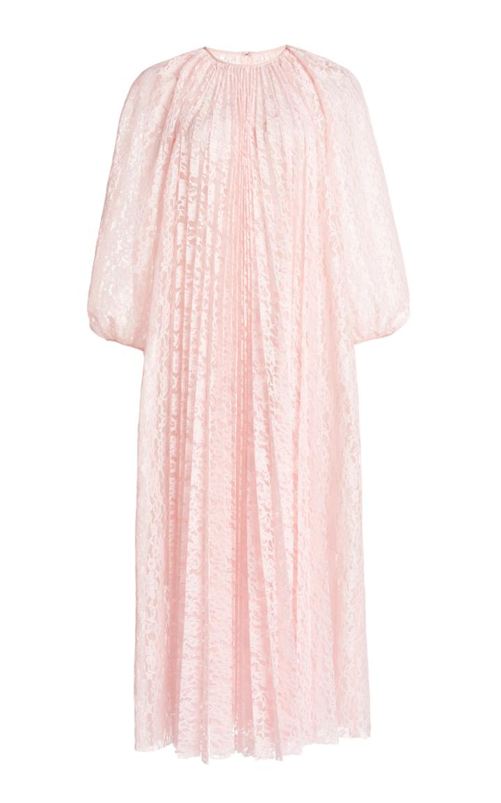 Moda Operandi Huishan Zhang Lupita Pleated Lace Dress