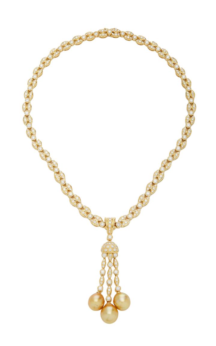 Giovane 18k Gold Diamond And Pearl Necklace