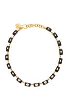 Ashley Pittman Rectangle Dark Horn And Diamond Chloe Necklace