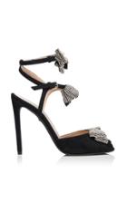 Giambattista Valli Strass-embellished Bow-detailed Suede Stiletto Sand
