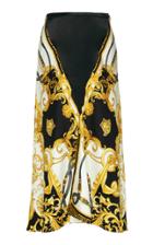 Versace Printed Silk-satin Midi Skirt