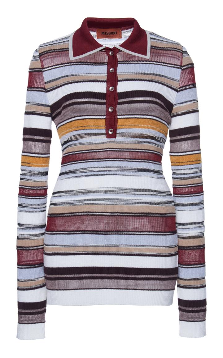 Moda Operandi Missoni Striped Collared Knit Shirt