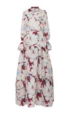 Carolina Herrera Puff Sleeve Drop Waist Gown