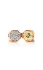 Melis Goral 14k Rose Gold Diamond And Topaz Ring