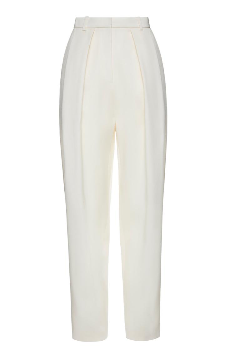 Moda Operandi Magda Butrym Shaldon Pleated Wool-silk Slim Pants Size: 36