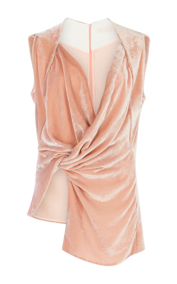 Peter Pilotto Velvet Sleeveless Wrap Top