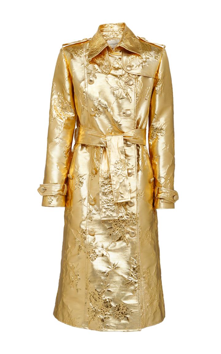 Giuseppe Di Morabito Metallic Chinoiserie Jacquard Trench-coat