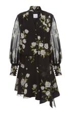 Elenareva Pussy-bow Printed-silk Mini Dress