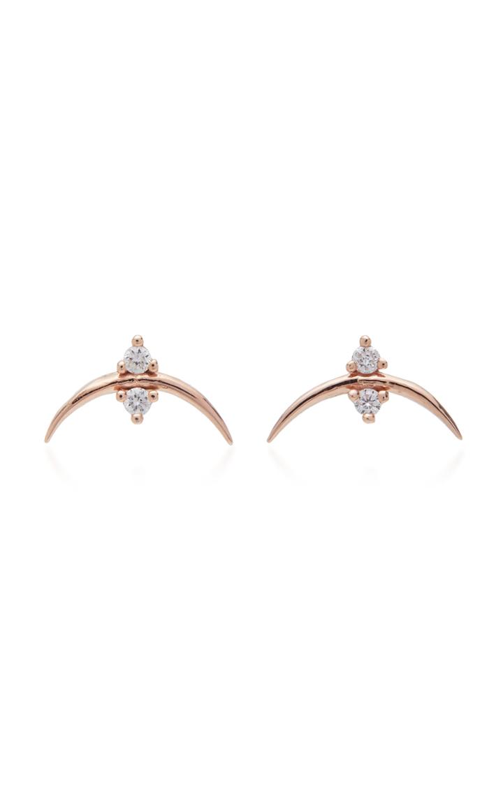 Sophie Ratner 14k Rose Gold Diamond Earrings
