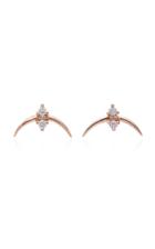 Sophie Ratner 14k Rose Gold Diamond Earrings