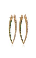 Melissa Kaye Cristina 18k Gold Diamond And Tsavorite Garnet Earrings