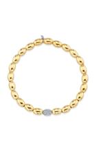 Sydney Evan Pave Oval Spacer On Gold Oval Bracelet