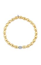 Sydney Evan Pave Oval Spacer On Gold Oval Bracelet