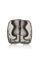 Kimberly Mcdonald 18k Gold Opal And Black Diamond Ring