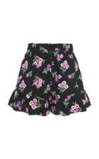 Moda Operandi Paco Rabanne Floral-embroidered Ruffled Shorts Size: 36