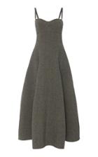 Oscar De La Renta Wool-cashmere Herringbone Sleeveless Dress