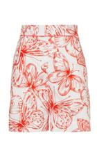 Moda Operandi Lela Rose Butterfly Cotton Poplin High-rise Shorts