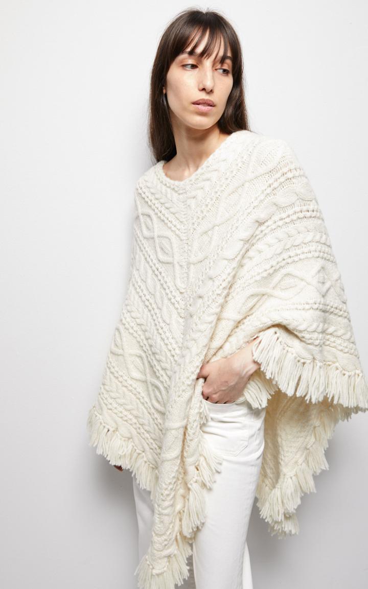Moda Operandi Nili Lotan Pauline Fringed Cable-knit Alpaca-blend Poncho