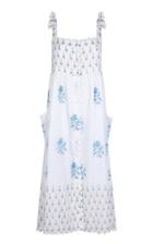 Moda Operandi Juliet Dunn Scallop-trimmed Floral-print Cotton Midi Dress