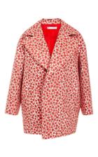 Oscar De La Renta Floral Notch Collar Coat