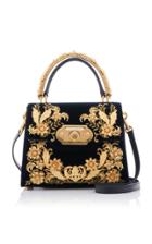 Dolce & Gabbana Embroidered Velvet Top Handle Bag