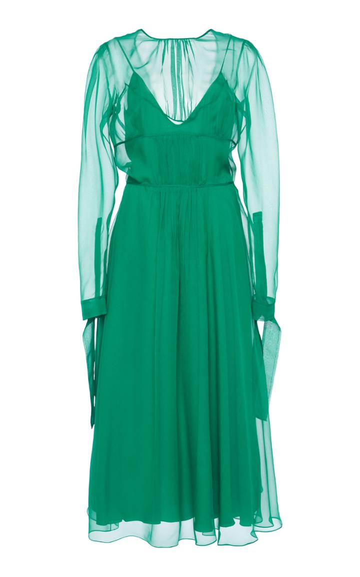 Moda Operandi N21 Plisse Chiffon Midi Dress