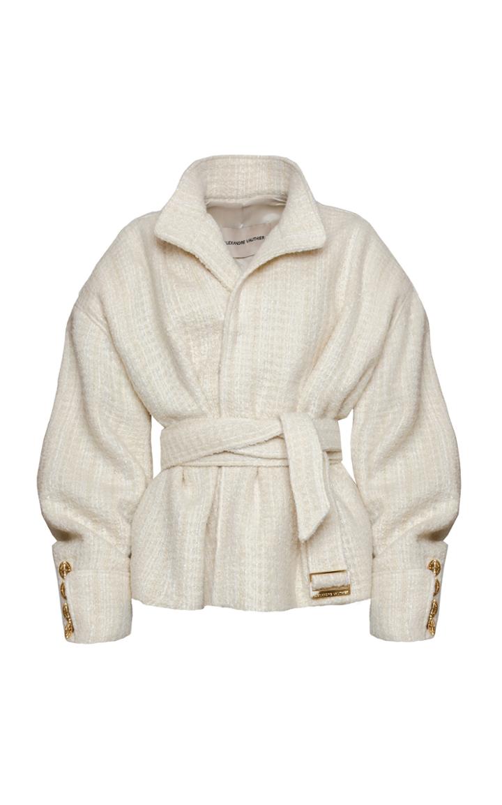 Alexandre Vauthier Tweed Wool-blend Belted Coat