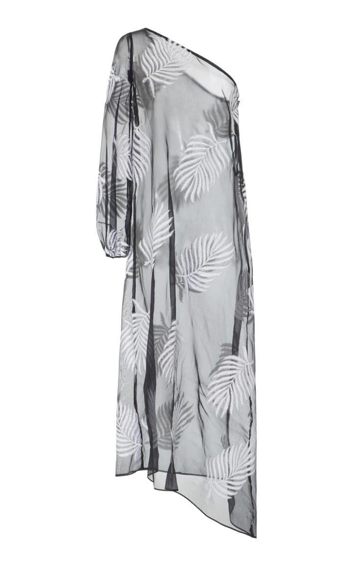 Semsem Palm Embroidered Asymmetrical Top